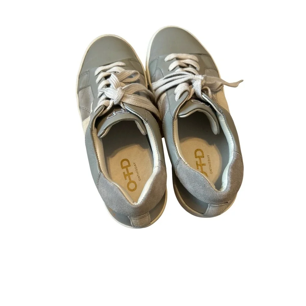 OTD On This Day Mens Grey Leather Suede Low Top Sneakers Made in Portugal Size 9
